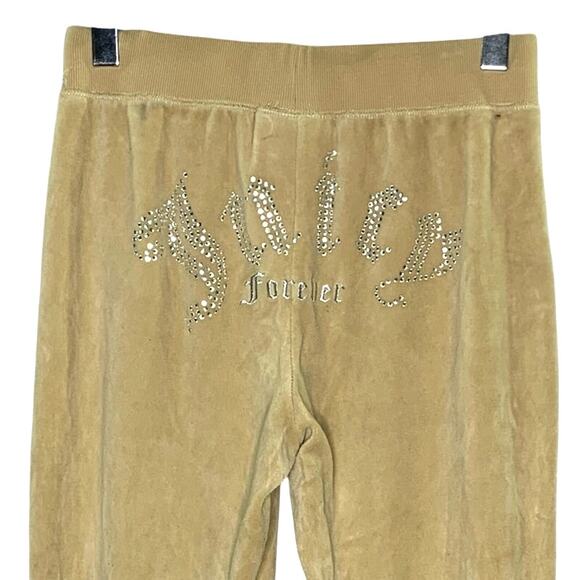 Juicy Couture x Forever 21 Velour Rhinestone Pants Joggers L Champagne - Picture 4 of 9